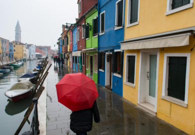 italy in the rain